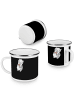Mr. & Mrs. Panda Camping Emaille Tasse Bräutigam Gentleman mit S... in Schwarz