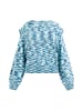 myMo Damen Strickpullover in Blau Mehrfarbig