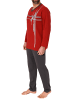 NORMANN Schlafanzug langarm Pyjama - 77900 in rot