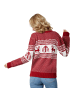 tectake Winterlicher Strickpullover in roter und weißer Farbe, rot/weiß