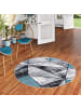 Pergamon Teppich Brilliant Magic Rund in blau