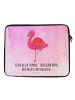 Mr. & Mrs. Panda Laptop Tasche Flamingo Classic mit Spruch in Aquarell Pink