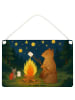 Mr. & Mrs. Panda Deko Schild Bär & Marienkäfer Lagerfeuer Design... in Weiß