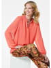 GOLDNER Elegante Jersey-Bluse mit Rundhals in koralle