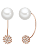 Lulu & Jane Perlen-Ohrstecker Messing Crystal Muschelkernperle in roségold
