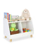 relaxdays Kinderregal in Weiß/ Natur - (B) 72 x (H) 52 x (T) 38 cm