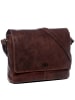 SID & VAIN Leder-Messenger Laptoptasche Leder Umhängetasche Unisex SPENCER in braun