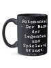 Mr. & Mrs. Panda Kaffeetasse Spruch Patenonkel Geschenk mit Spruch in Schwarz