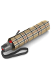 Knirps T.200 M Duomatic - Taschenschirm Regenschirm (bordeaux) in check beige