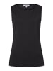 More & More Stretch-Basic-Top, Vorderteil gedoppelt in black