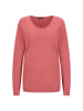 GOLDNER Edler Feinstrickpullover, V-Ausschnitt in koralle