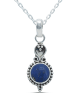 mantraroma 925er Silber - Ketten (L) 11 x (B) 30 mm mit Lapis Lazuli