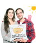 Mr. & Mrs. Panda Zierkissen Kaffee Gespenst mit Spruch in Weiß