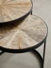 KADIMA DESIGN Design Couchtisch 2er Set Massivholz Satztisch Rund in Mango