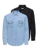ONLY & SONS Jeanshemd Bane in Hellblau / dunkelgrau