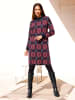 Heine Strickkleid in marine-bordeaux-gemustert