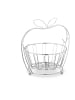 relaxdays Obstschale in Silber - (B)28 x (H)28,5 x (T)23 cm