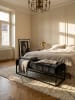 KADIMA DESIGN Sitzbank Samt 108x40x40 cm Flur Polsterbank mit Metallgestell in Schwarz