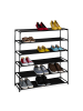 relaxdays Schuhregal in Schwarz - (B)83 x (H)90 x (T)28 cm