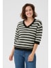 Kaffe Strickpullover KAstine Loose fit in Turtledove/Black Stripe