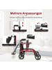 COSTWAY Rollator faltbar und leicht mit Sitz in Rot