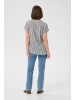 Kaffe Kurzarm-Bluse KAanja Regular fit in Black/Chalk Stripe