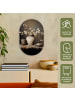 OnlyWow Ovales Wandbild Hellgrau