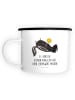 Mr. & Mrs. Panda XL Emaille Tasse Stinktier Ball mit Spruch in Weiß