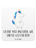 Mr. & Mrs. Panda Untersetzer Set Einhorn Mann mit Spruch in Weiß