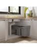 HOMCOM Einbaumülleimer in Grau 48L x 34,2B x 41,8H cm