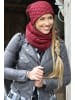 styleBREAKER Feinstrick Beanie Mütze in Bordeaux-Violett