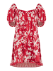 TOOCHE Kleid "Rot/Weiss Flower" in rot