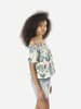 KOROSHI Off-the-shoulder-Bluse mit ethnischem Muster in bunt