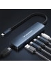 Wozinsky WHBC10Y4S 6in1 USB C Hub Aluminium Grau