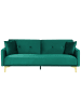 Beliani 3-Sitzer Sofa LUCAN in Grün/Gold - (W) 190 x (H) 75 x (L) 90 cm