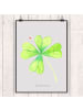 Mr. & Mrs. Panda Wandbild Blume Kleeblatt ohne Spruch in Grau Pastell