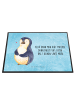 Mr. & Mrs. Panda Schreibtischunterlage Pinguin Diät mit Spruch in Eisblau