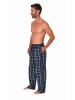 NORMANN Schlafanzug Pyjama Hose lang kariert Baumwolle - 79853 in grau