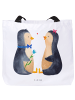 Mr. & Mrs. Panda Einkaufstasche Pinguin Pärchen ohne Spruch in Weiß