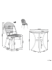 Beliani 5-tlg Gartentisch Set RIFREDDO in Naturfarben/Blau/Beige