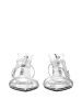 The Attico Grau Leder Stiletto Absatz Sandalen