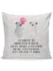 Mr. & Mrs. Panda Kopfkissen Koala Luftballon mit Spruch in Grau Pastell