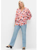 sheego Tunika in tiefblau+pink gemustert