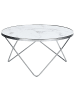 Beliani Couchtisch MERIDIAN in Weiß/Silber - (W) 80 x (H) 40 x (L) 80 cm