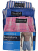 normani 3 Stück Herren Web Boxershorts in Blau/Pink