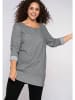 sheego Sweatshirt in dunkelgrau meliert