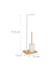 relaxdays WC-Garnitur Weiß/ Natur - (B)22 x (H)70,5 x (T)18 cm