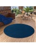 Snapstyle Velours-Teppich Joy Rund in dunkelblau