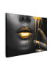 MuchoWow Leinwand bilder Gesicht gold schwarz (BxH)