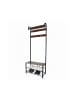 relaxdays Garderobe in Schwarz/Dunkelbraun - (B)69 x (H)182 x (T)30 cm